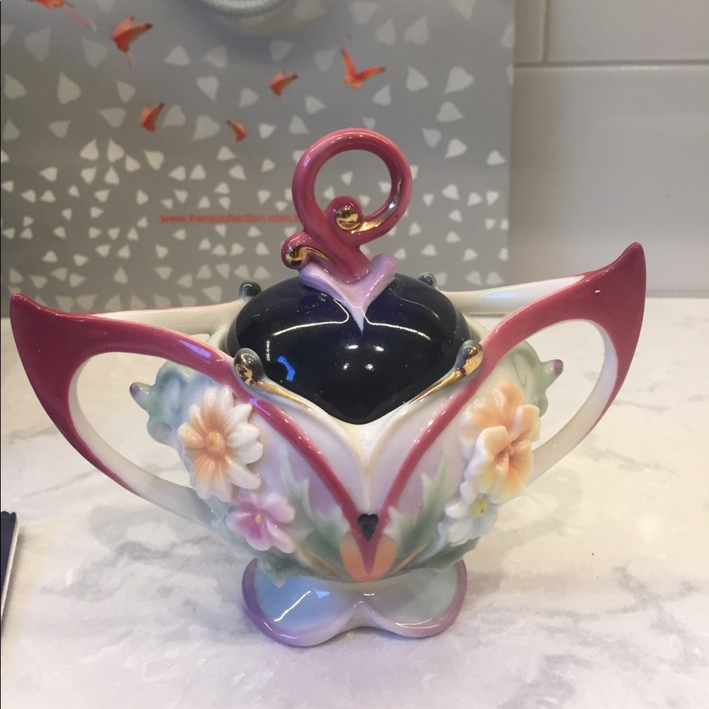 Franz Collection “Floral and Flutter” Sugar Jar